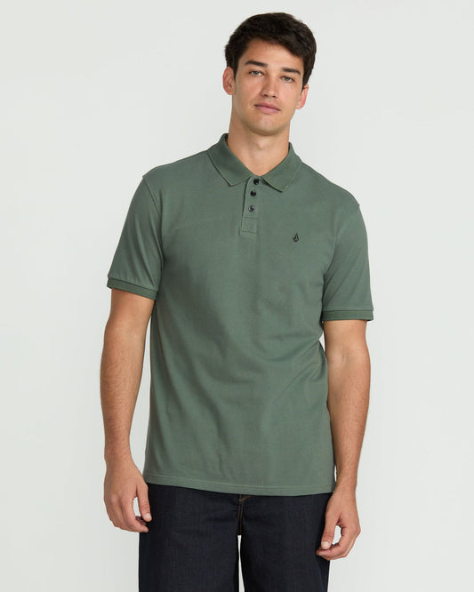 Men's Sitestone Polo Short Sleeve Tee Light Olive - Volcom
