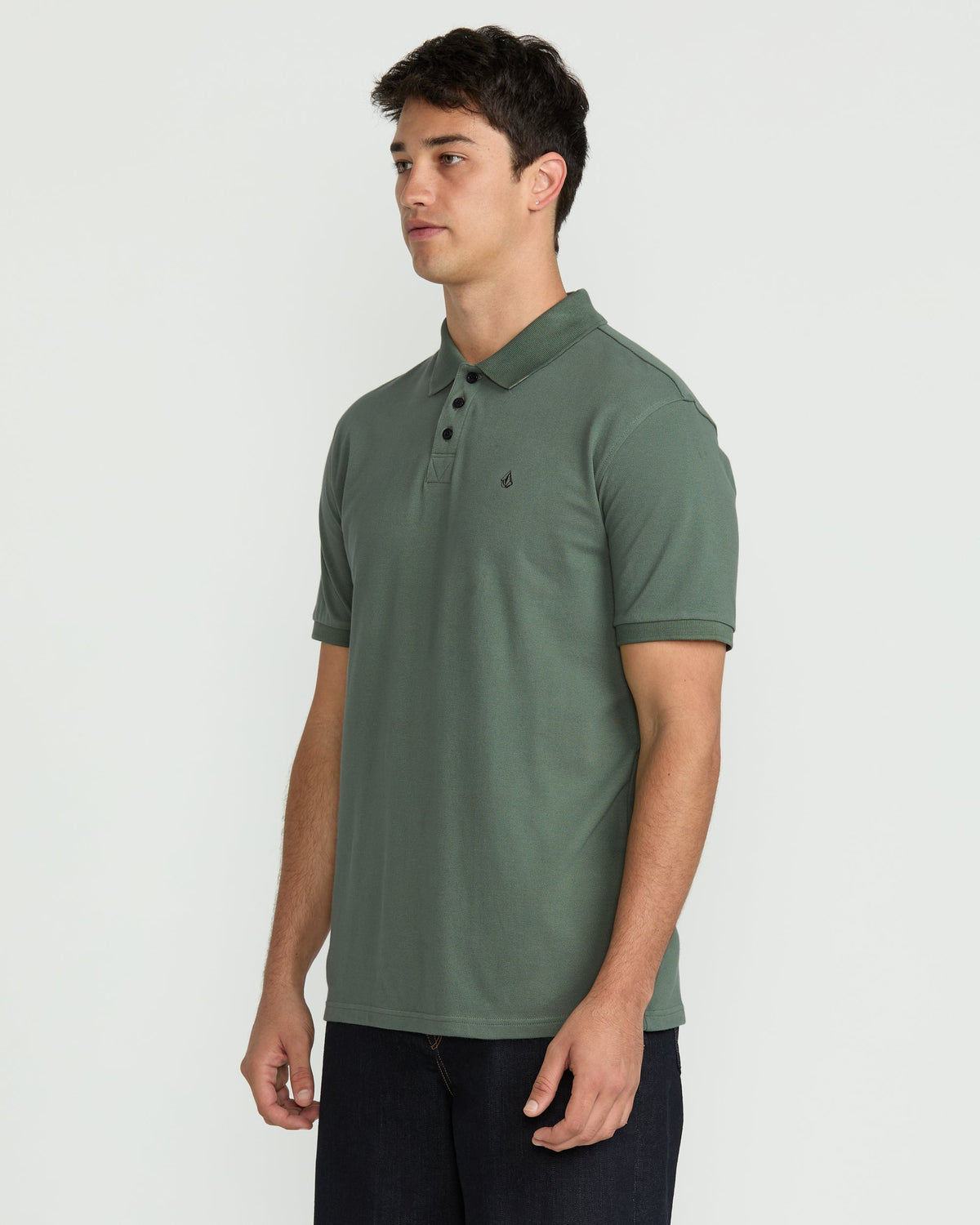 Men's Sitestone Polo Short Sleeve Tee Light Olive - Volcom