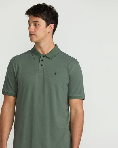 Men's Sitestone Polo Short Sleeve Tee Light Olive - Volcom