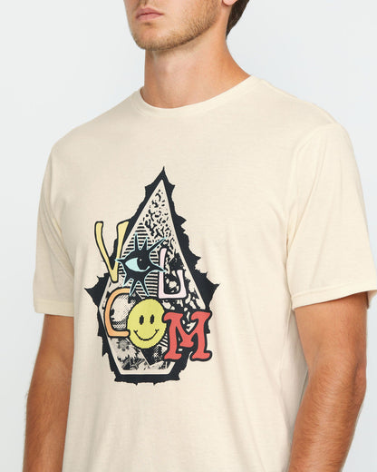 Men's Psychosis Short Sleeve Tee Off White Heather - Volcom