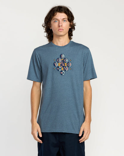 Men's Cue 91 Short Sleeve Tee Blue Wash - Volcom