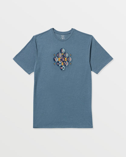 Men's Cue 91 Short Sleeve Tee Blue Wash - Volcom