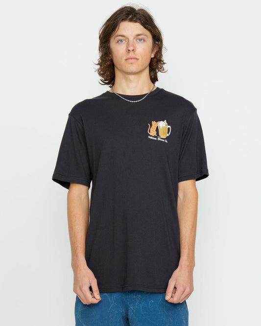 Men's Curious Cat Short Sleeve Tee Washed Black Heather - Volcom