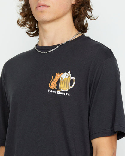 Men's Curious Cat Short Sleeve Tee Washed Black Heather - Volcom