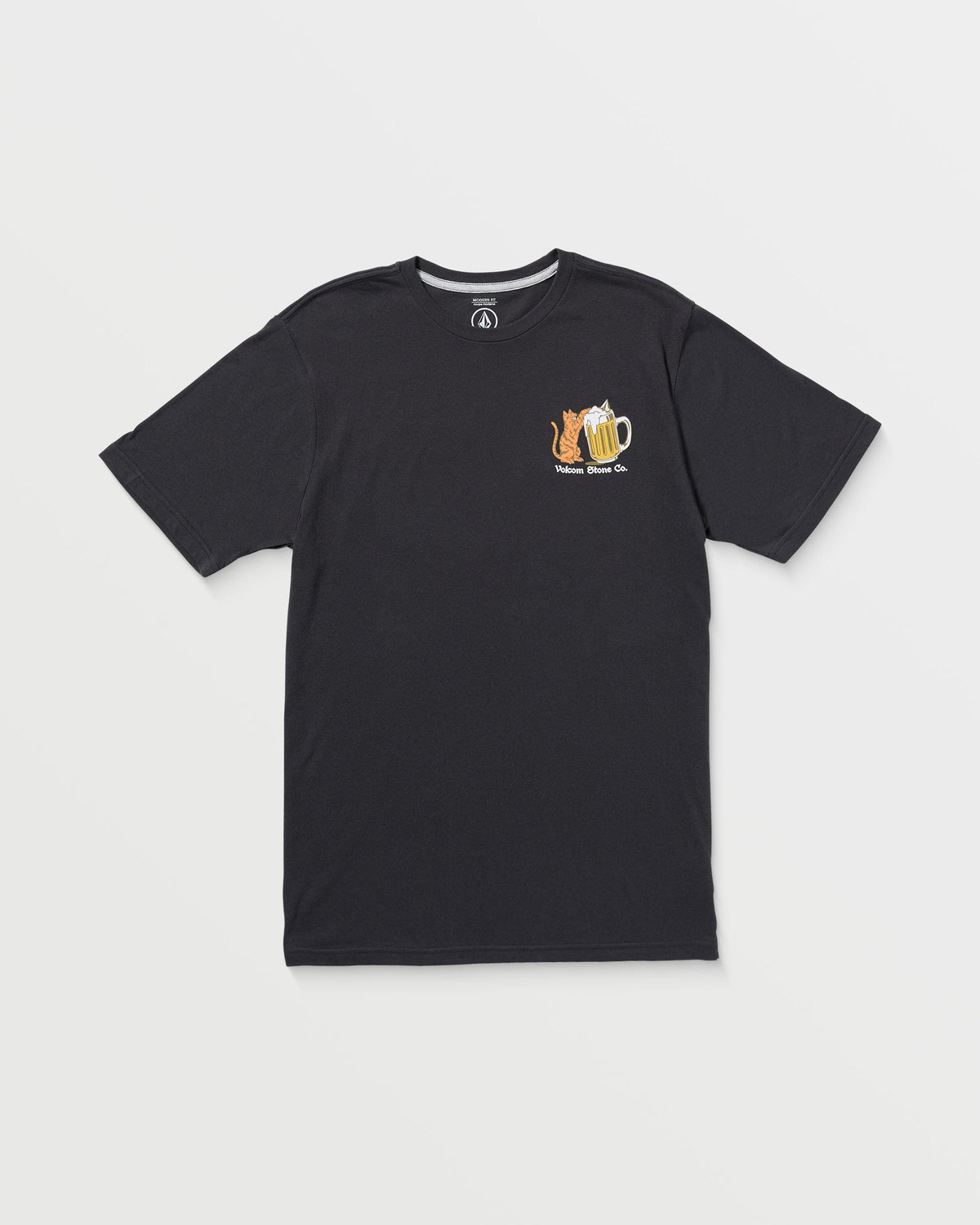 Men's Curious Cat Short Sleeve Tee Washed Black Heather - Volcom