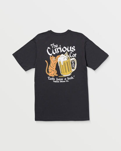 Men's Curious Cat Short Sleeve Tee Washed Black Heather - Volcom