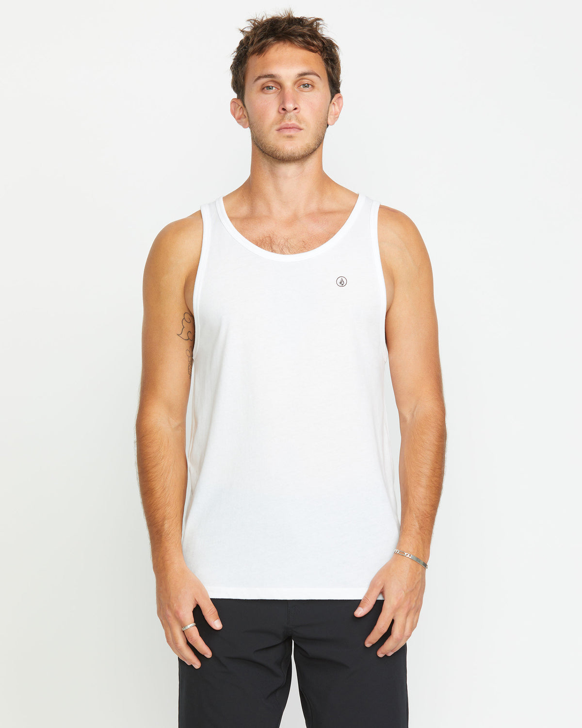 Men's Solid Heather Tank White - Volcom