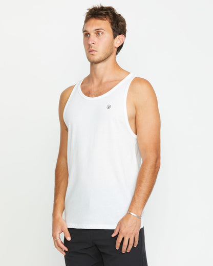 Men's Solid Heather Tank White - Volcom