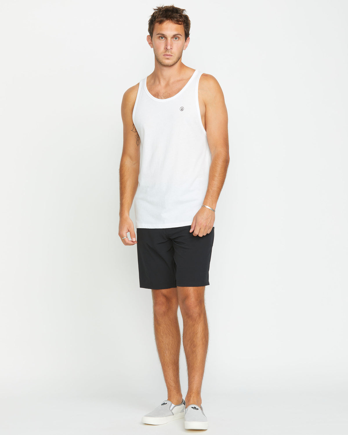 Men's Solid Heather Tank White - Volcom