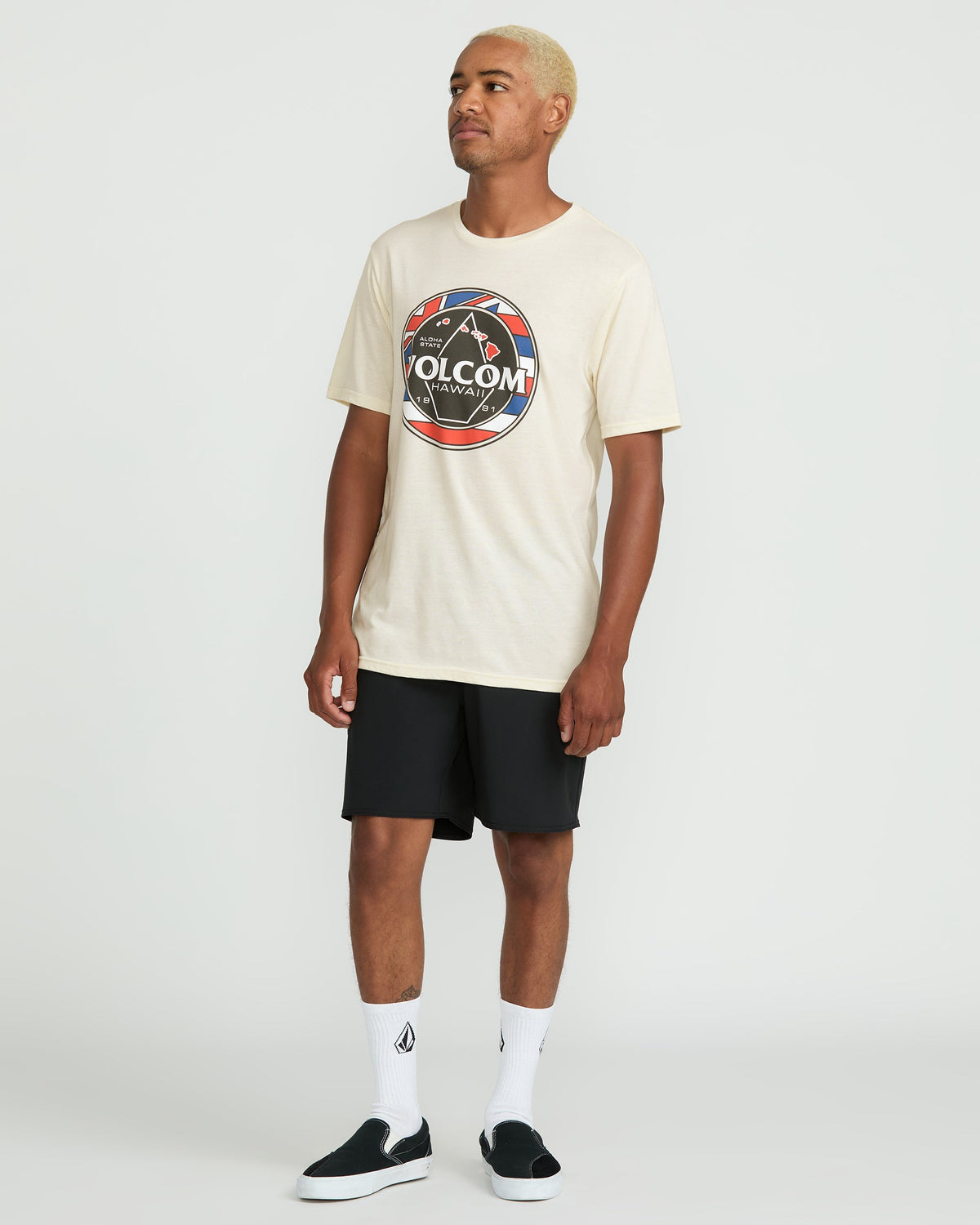 Men's Pau Hana Short Sleeve Tee Off White Heather - Volcom