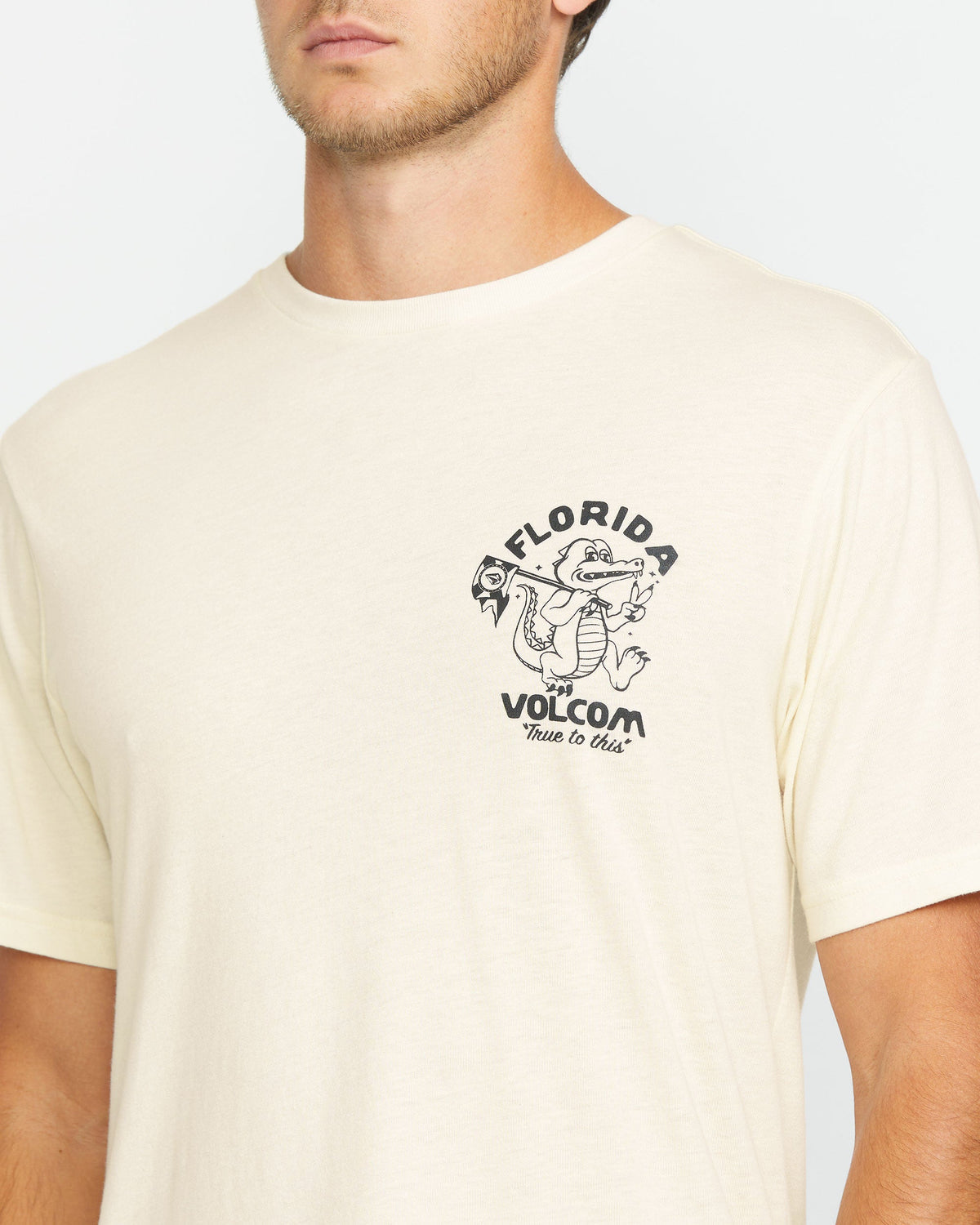 Men's Gatornation Short Sleeve Tee Off White Heather - Volcom