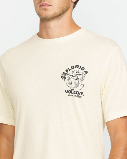 Men's Gatornation Short Sleeve Tee Off White Heather - Volcom