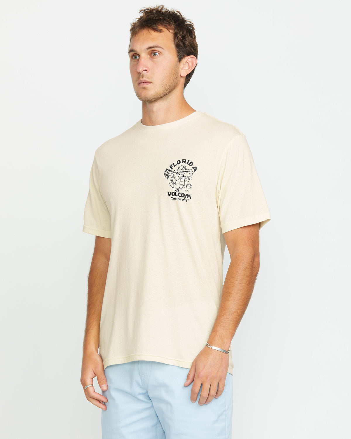 Men's Gatornation Short Sleeve Tee Off White Heather - Volcom