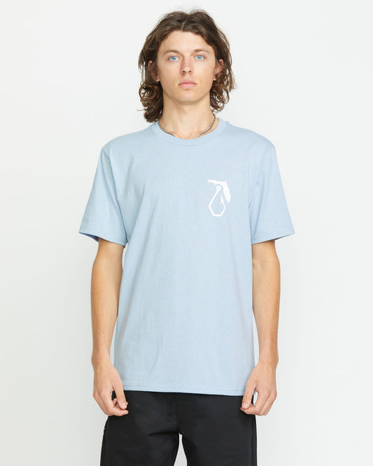 Men's Reelin Short Sleeve Tee Carolina Blue - Volcom