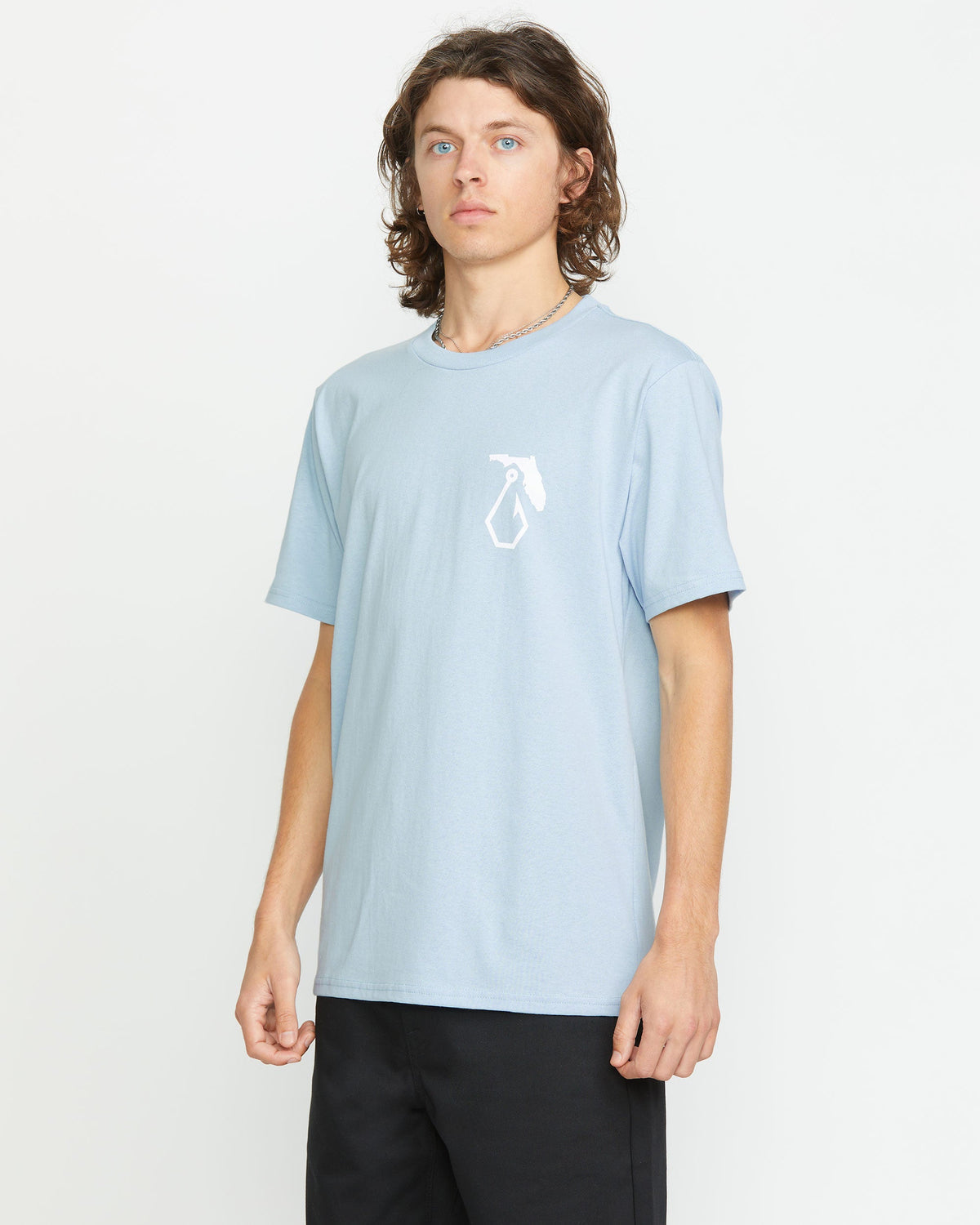 Men's Reelin Short Sleeve Tee Carolina Blue - Volcom