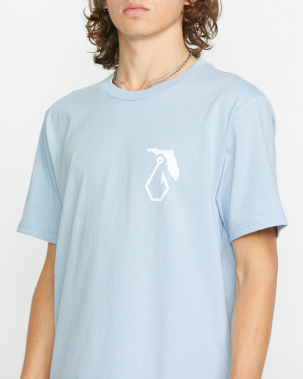 Men's Reelin Short Sleeve Tee Carolina Blue - Volcom