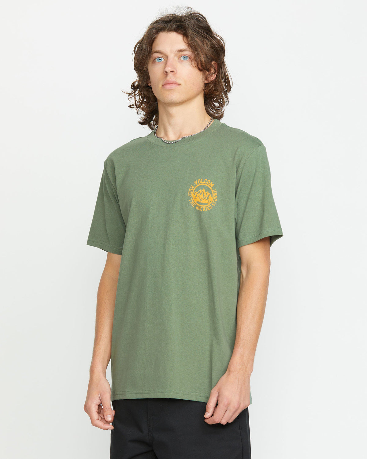 Men's Keep Rockies Stoned Short Sleeve Tee Light Olive - Volcom