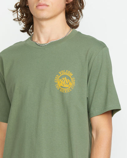 Men's Keep Rockies Stoned Short Sleeve Tee Light Olive - Volcom