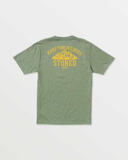 Men's Keep Rockies Stoned Short Sleeve Tee Light Olive - Volcom