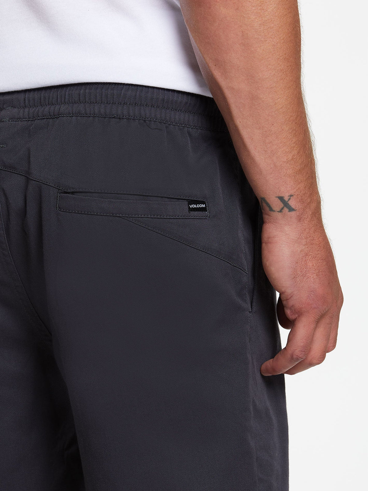 Men's Frickin Elastic Waist Shorts Charcoal - Volcom