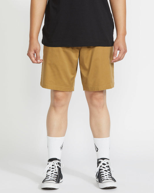 Men's Frickin Elastic Waist Shorts Dark Khaki - Volcom