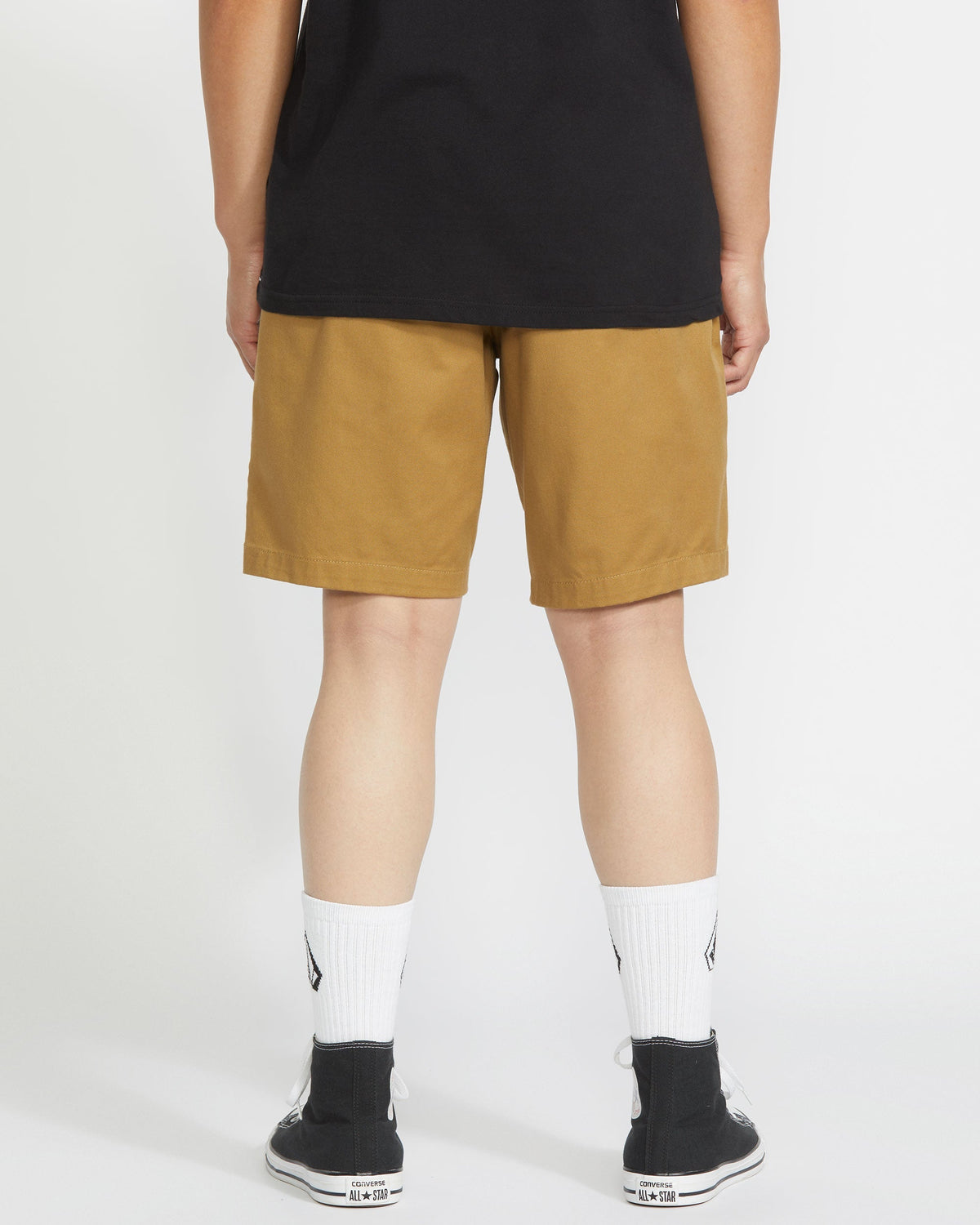 Men's Frickin Elastic Waist Shorts Dark Khaki - Volcom