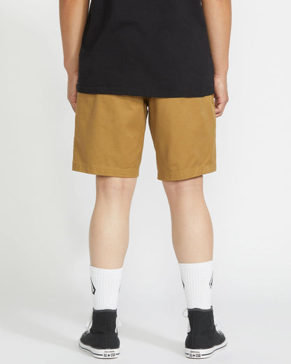 Men's Frickin Elastic Waist Shorts Dark Khaki - Volcom