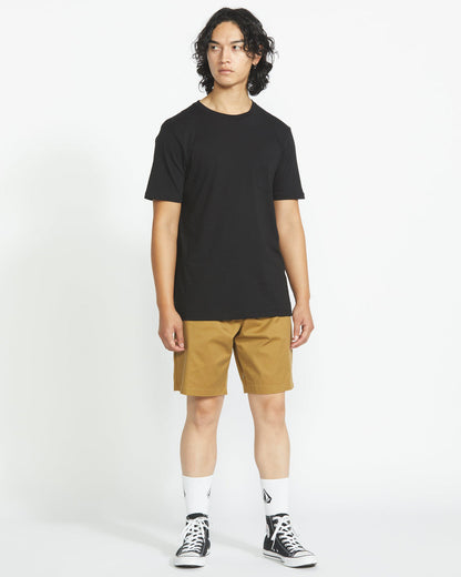 Men's Frickin Elastic Waist Shorts Dark Khaki - Volcom