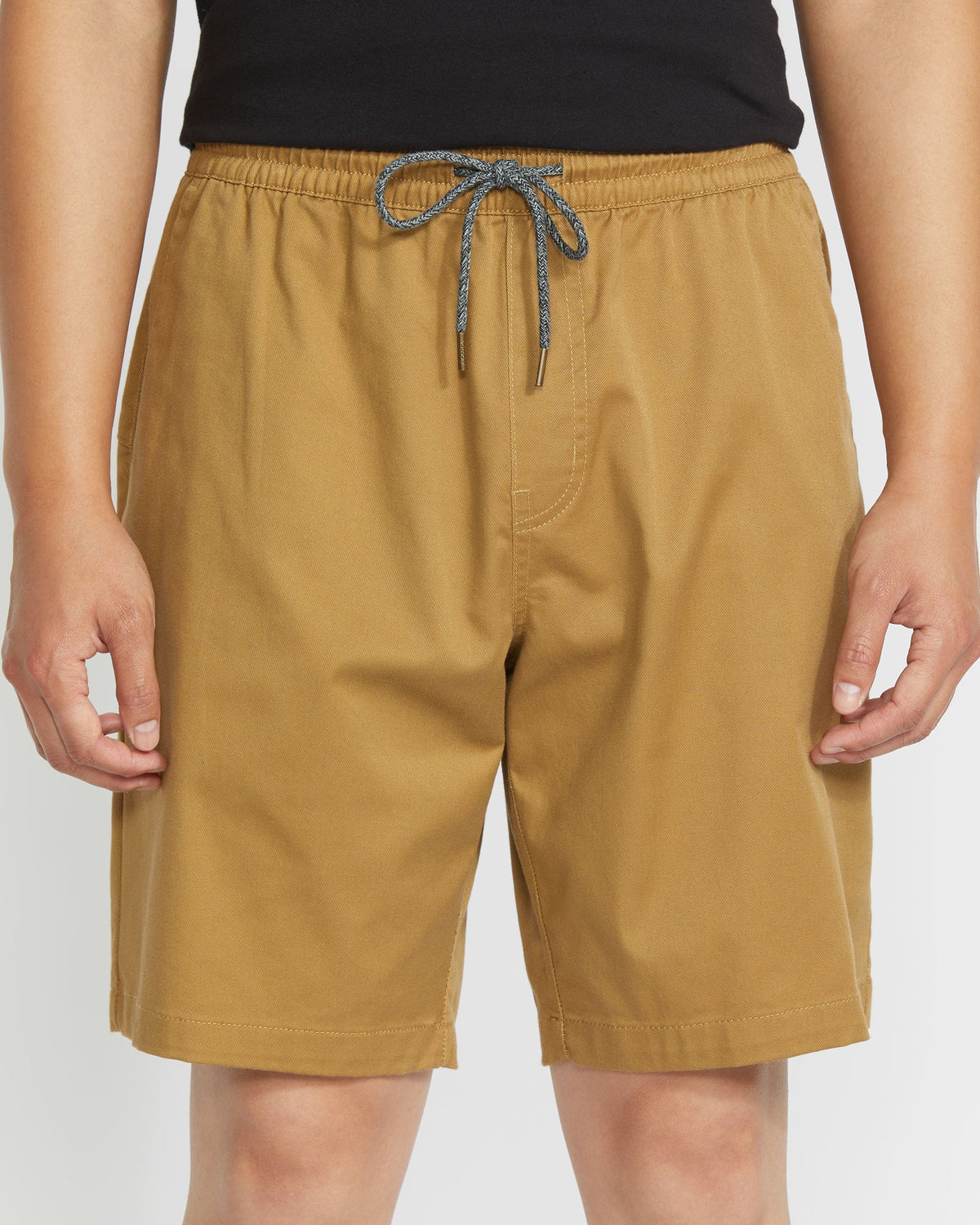 Men's Frickin Elastic Waist Shorts Dark Khaki - Volcom
