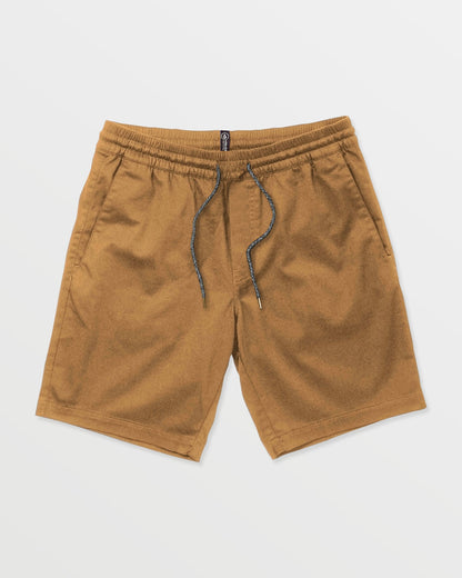 Men's Frickin Elastic Waist Shorts Dark Khaki - Volcom