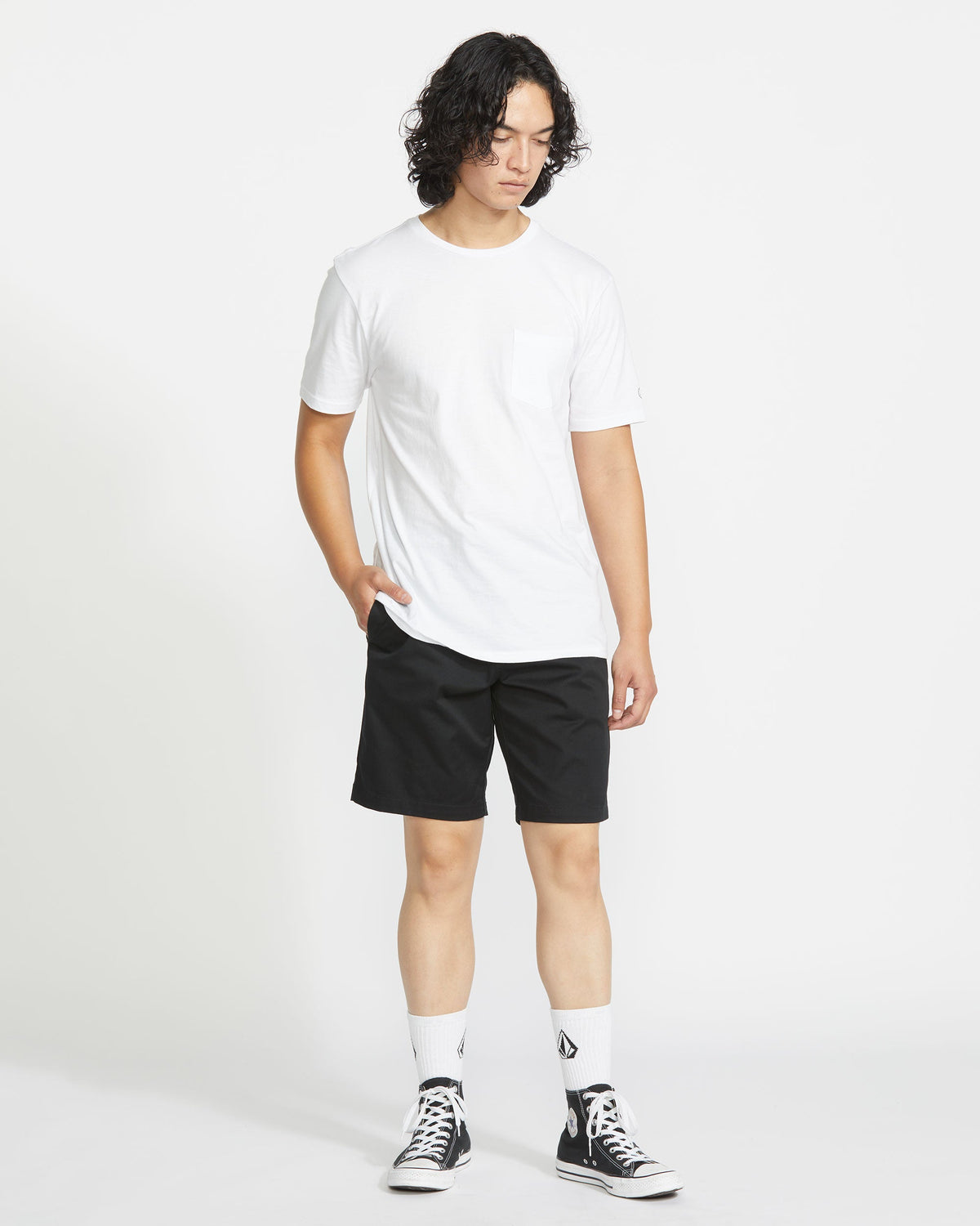 Men's Frickin Elastic Waist Shorts Black - Volcom
