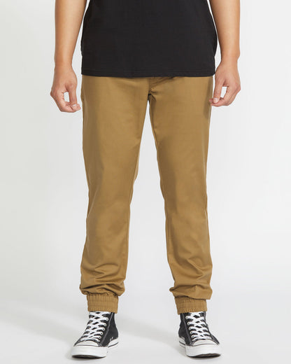 Men's Frickin Slim Joggers Dark Khaki - Volcom