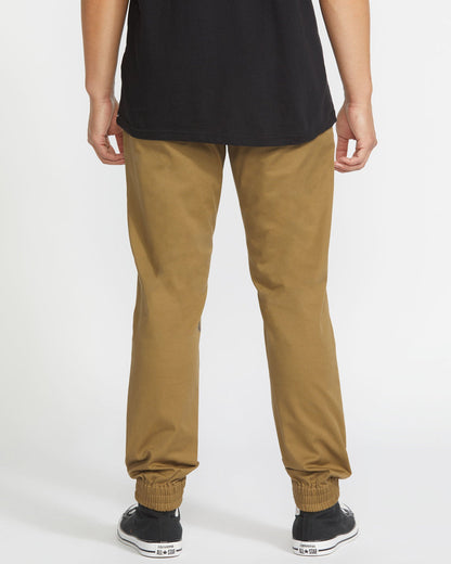 Men's Frickin Slim Joggers Dark Khaki - Volcom