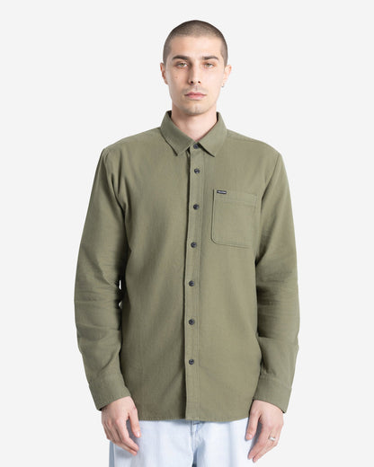 Men's Levelstone Long Sleeve Shirt Dark Olive - Volcom