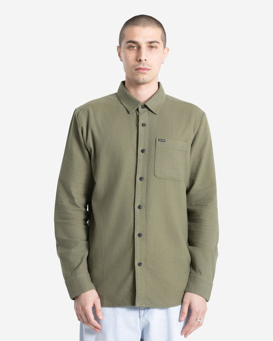 Men's Levelstone Long Sleeve Shirt Dark Olive - Volcom