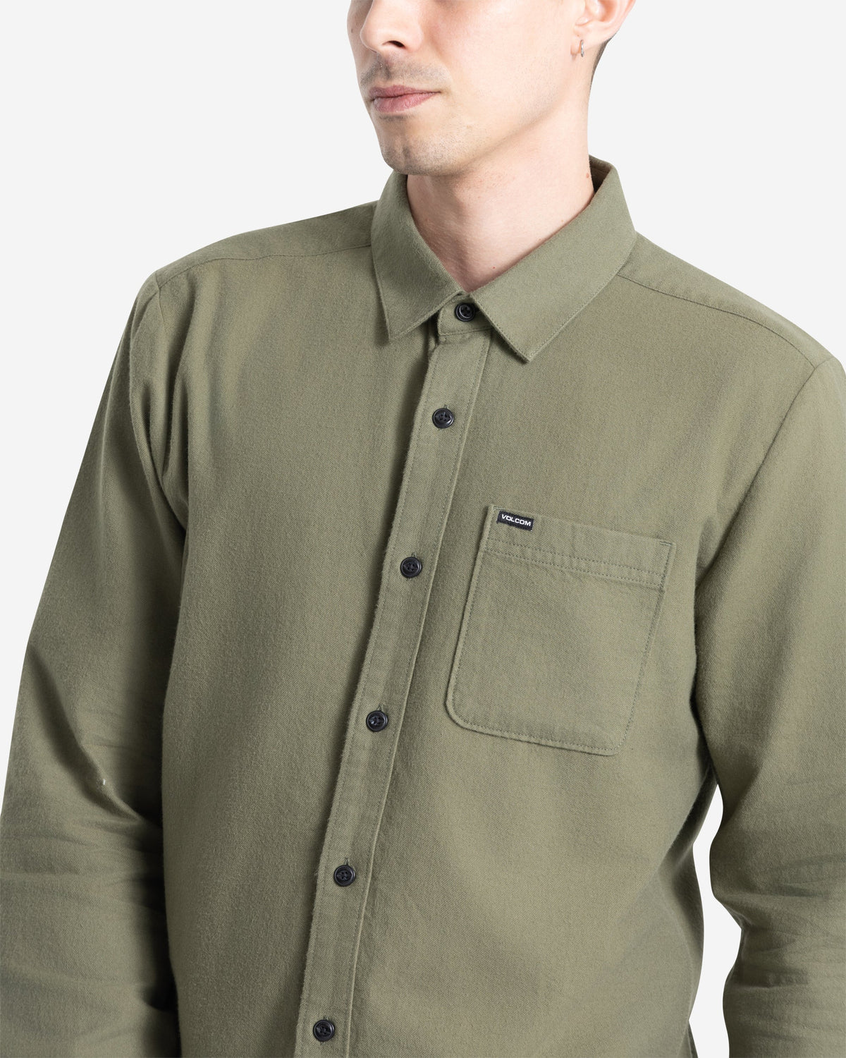 Men's Levelstone Long Sleeve Shirt Dark Olive - Volcom