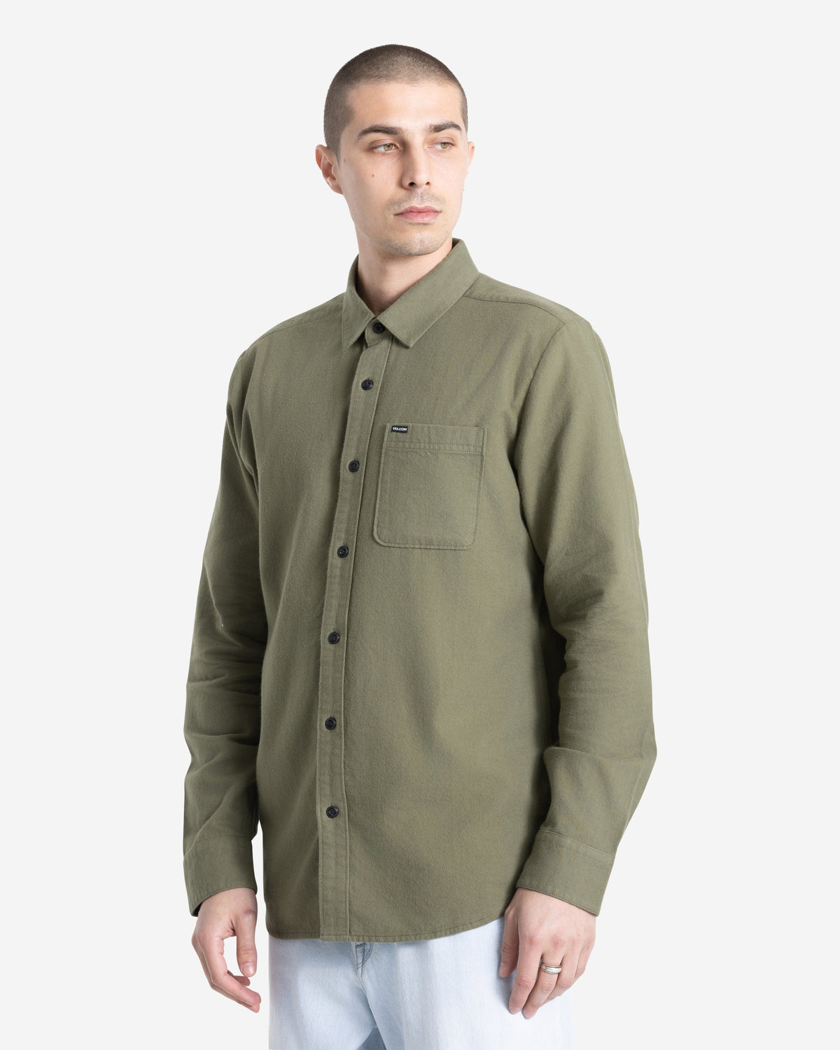 Men's Levelstone Long Sleeve Shirt Dark Olive - Volcom
