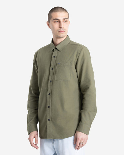 Men's Levelstone Long Sleeve Shirt Dark Olive - Volcom