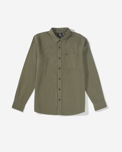 Men's Levelstone Long Sleeve Shirt Dark Olive - Volcom