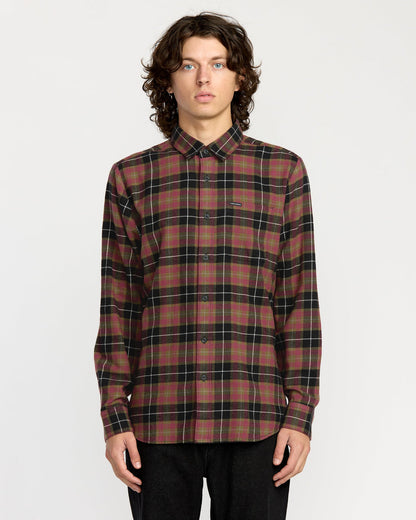 Men's Caden Flannel Shirt Black/Red - Volcom