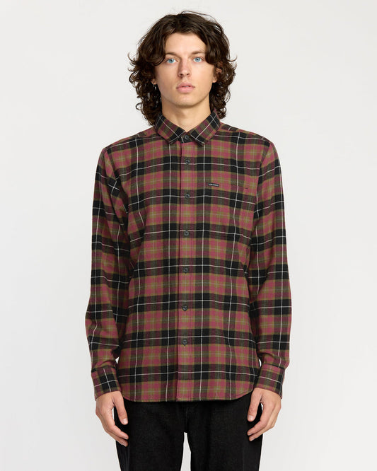 Men's Caden Flannel Shirt Black/Red - Volcom