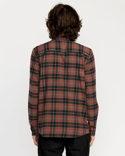 Men's Caden Flannel Shirt Black/Red - Volcom