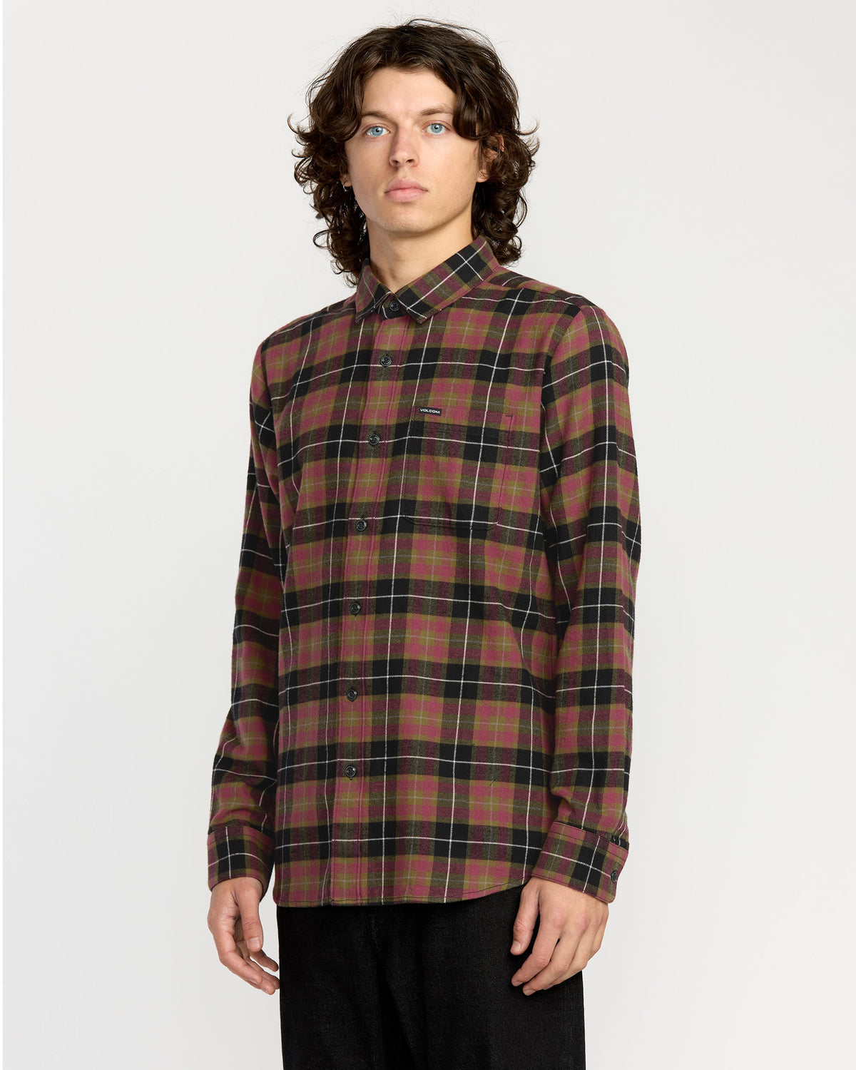 Men's Caden Flannel Shirt Black/Red - Volcom