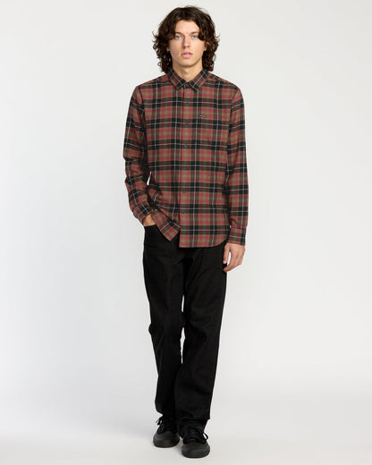 Men's Caden Flannel Shirt Black/Red - Volcom