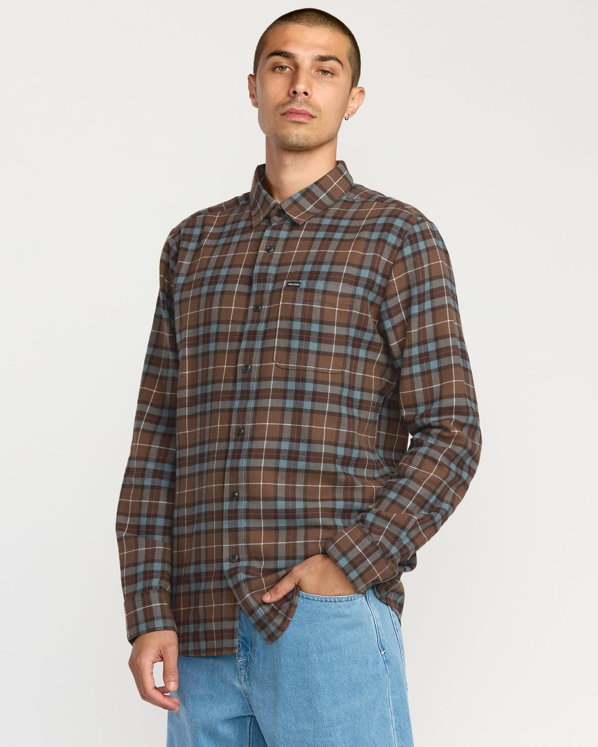 Men's Caden Flannel Shirt Brownstone - Volcom