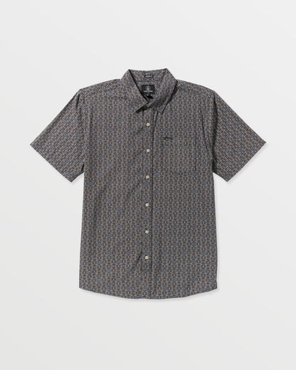 Men's Scaler Stone Woven Short Sleeve Shirt Moonbeam - Volcom