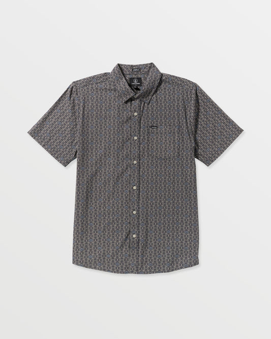 Men's Scaler Stone Woven Short Sleeve Shirt Moonbeam - Volcom