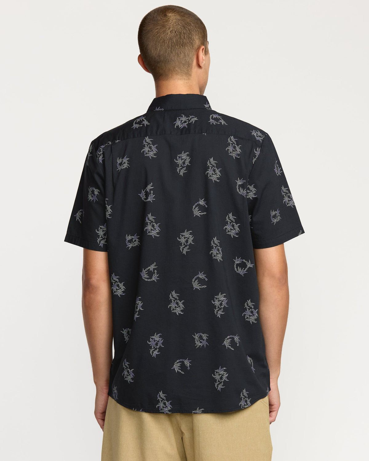 Men's Scaler Stone Woven Short Sleeve Shirt Antique Black - Volcom