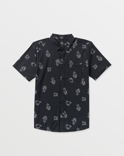 Men's Scaler Stone Woven Short Sleeve Shirt Antique Black - Volcom