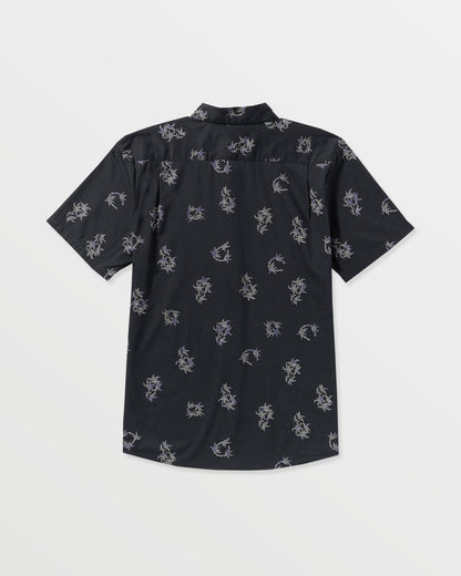 Men's Scaler Stone Woven Short Sleeve Shirt Antique Black - Volcom